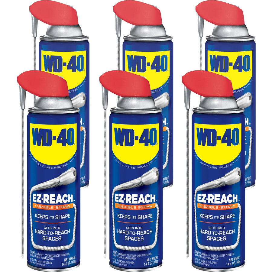 WD-40 EZ Reach Flexible Straw Lubricant, Blue, 14.40 fl oz, Corrosion Resistant, 6 / Carton, WDF49019CT
