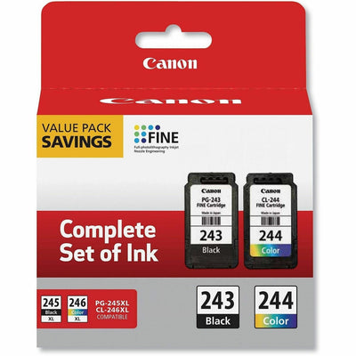 Canon PG-243 / CL-244 Original Laser Ink Cartridge - Value Pack - Black, Color Pack, CNM1287C006