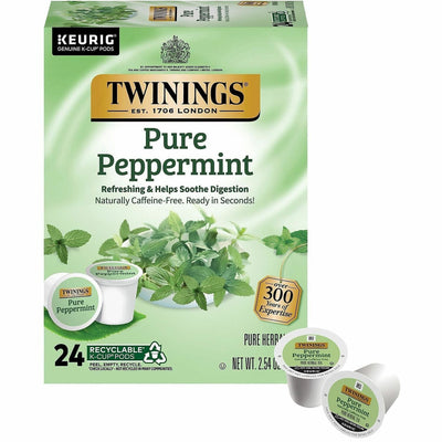 R. Twining & Twinings of London Pure Peppermint Herbal Tea K-Cup, 24 / Box, TWG08760