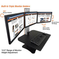 Victor High Rise Electric Triple Monitor Standing Desk, Aluminum, VCTDC475