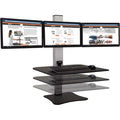 Victor High Rise Electric Triple Monitor Standing Desk, Aluminum, VCTDC475