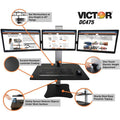 Victor High Rise Electric Triple Monitor Standing Desk, Aluminum, VCTDC475