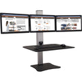 Victor High Rise Electric Triple Monitor Standing Desk, Aluminum, VCTDC475