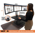 Victor High Rise Electric Triple Monitor Standing Desk, Aluminum, VCTDC475