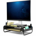 Allsop Metal Art Organizer 5 Monitor Stand with Drawer, Black, ASP32166