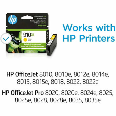 HP 910XL (3YL64AN) Original High Yield Inkjet Ink Cartridge - Yellow -, HEW3YL64AN