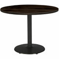 KFI Seating 30" Round Vintage Wood Top Table, Brown, KFI30R917BKLTE