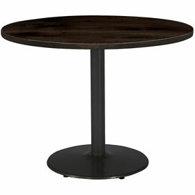 KFI Seating 30" Round Vintage Wood Top Table, Brown, KFI30R917BKLTE