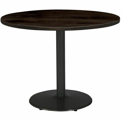 KFI Seating 30" Round Vintage Wood Top Table, Brown, KFI30R917BKLTE