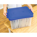 Fellowes Bankers Box Heavy Duty Letter/Legal Plastic File Box 2 Pack, Blue, FEL0086202