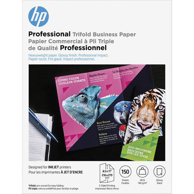 HP Professional Trifold Business Paper - White, 8 1/2" x 11", 150 / Pack, HEW4WN12A