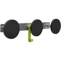 Alba Triple Metal Wall Coat Peg, Metallic Gray, ABAPMS3