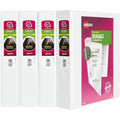 Avery Durable View 3 Ring Binders, 1.5" Slant Rings, 4 White Binders (17576), 8 1/2" Width x 11" Length, 1 Carton, AVE17576