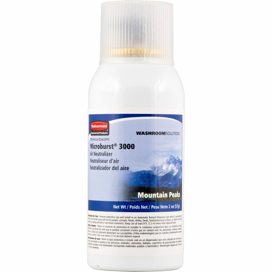 Rubbermaid Commercial Microburst 3000 Mountain Peaks Air Spray, Odor Neutralizer, 12 / Carton, RCP4012571