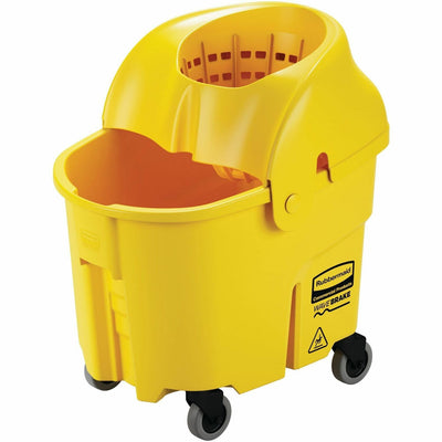 Rubbermaid Commercial WaveBrake 35 QT Institution Bucket & Wringer, Yellow, 1 Carton, RCP759088YEL