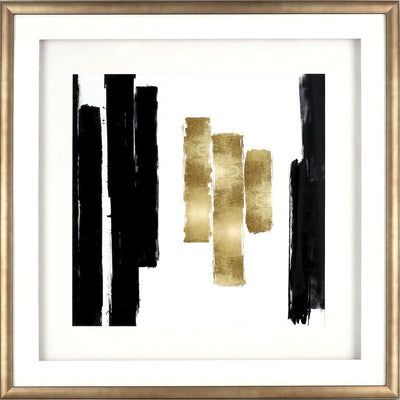 Lorell Blocks I Framed Abstract Artwork, Gold, LLR04476