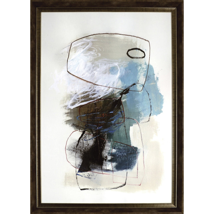 Lorell In The Middle I Framed Abstract Art, Aqua, LLR04472