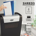 ACCO GBC ShredMaster PX08-04 Cross-Cut Paper Shredder, Chrome, GBC1757404