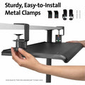 Kensington Computer SmartFit Clamp-On Keyboard Drawer, Black, KMWK55407WW