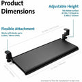 Kensington Computer SmartFit Clamp-On Keyboard Drawer, Black, KMWK55407WW