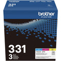 Brother TN331 Original Standard Yield Laser Toner Cartridge - Multi-pack - Cyan, Magenta, Yellow - 1 Box, BRTTN3313PK