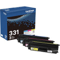 Brother TN331 Original Standard Yield Laser Toner Cartridge - Multi-pack - Cyan, Magenta, Yellow - 1 Box, BRTTN3313PK