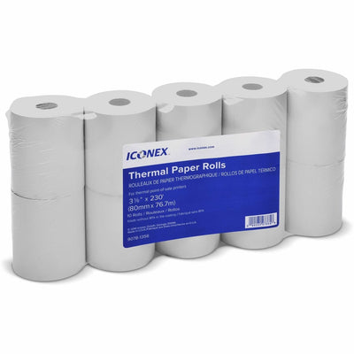 ICONEX 3-1/8" Thermal POS Receipt Paper Roll, White, 3 1/8" x 230 ft, 1 Pack, ICX90781356