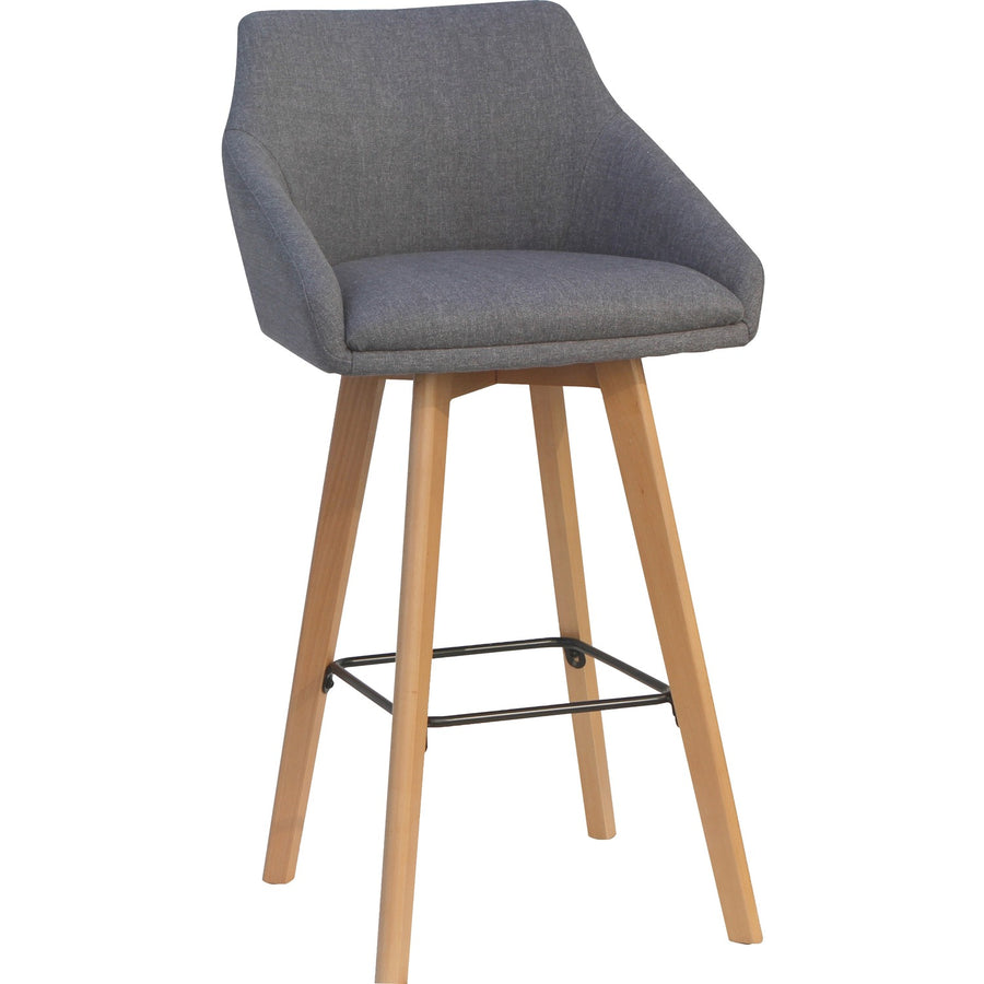 Lorell Gray Flannel Mid-Century Modern Guest Stools, 22" x 42.5", 2 / Carton, LLR68561