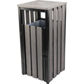 Lorell Faux Wood Outdoor Waste Bin, Weathered Charcoal, LLR42693