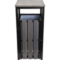 Lorell Faux Wood Outdoor Waste Bin, Weathered Charcoal, LLR42693