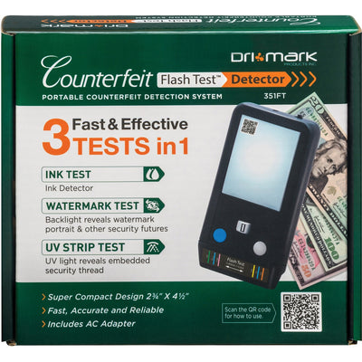 Dri Mark Flash Test Counterfeit Detector, Black, DRI351FT