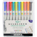 Zebra MILDLINER Dual Ended Creative Marker, 10 / Pack, ZEB78101