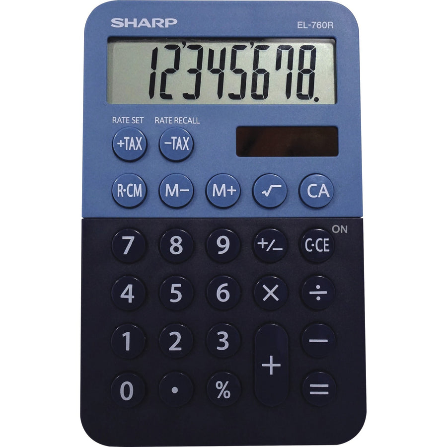 Sharp EL-760RBBL Desktop Calculator, 3" x 0.9", Blue, Plastic, SHREL760RBBL