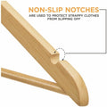 Lorell Wooden Coat Hangers, Natural, 1 Carton, LLR01066