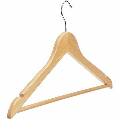 Lorell Wooden Coat Hangers, Natural, 1 Carton, LLR01066