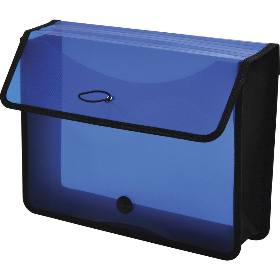 Lion EPAND-N-FILE Poly Expanding Wallet, EXPAND-N-FILE, 13.1" x 10.2", Transparent Blue, Scratch-free, LIO48160-BL