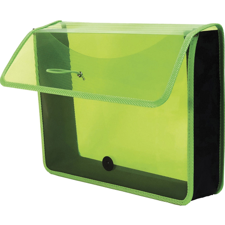 Lion EPAND-N-FILE Poly Expanding Wallet, EXPAND-N-FILE, 13.1" x 10.2", Transparent Green, Scratch-free, LIO48160-GR