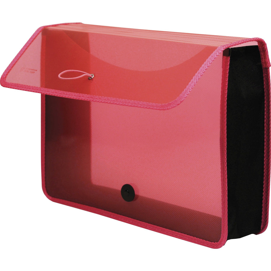Lion EPAND-N-FILE Poly Expanding Wallet, EXPAND-N-FILE, 13.1" x 10.2", Transparent Pink, Scratch-free, LIO48160PK