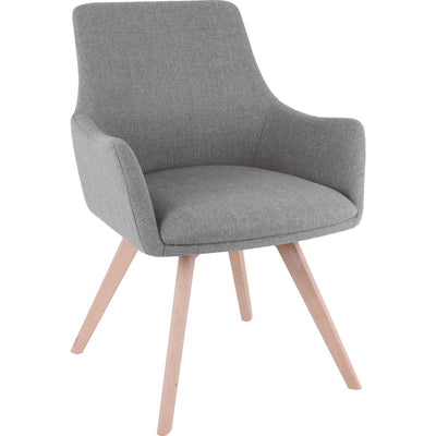 Lorell Mid-century Modern Flannel Guest Chair, Gray, LLR68560
