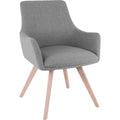 Lorell Mid-century Modern Flannel Guest Chair, Gray, LLR68560