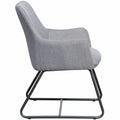 Lorell Mid-century Modern Flannel Guest Chair, Gray, LLR68562