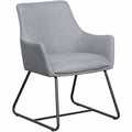 Lorell Mid-century Modern Flannel Guest Chair, Gray, LLR68562