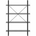 Lorell SOHO Rustic Metal Frame Bookcase, Gray, LLR97620