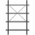 Lorell SOHO Rustic Metal Frame Bookcase, Gray, LLR97620