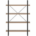 Lorell SOHO Rustic Metal Frame Bookcase, Brown, LLR97619