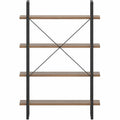 Lorell SOHO Rustic Metal Frame Bookcase, Brown, LLR97619