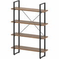 Lorell SOHO Rustic Metal Frame Bookcase, Brown, LLR97619