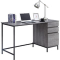 Lorell SOHO Desk with Side Drawers, Gray, LLR97616