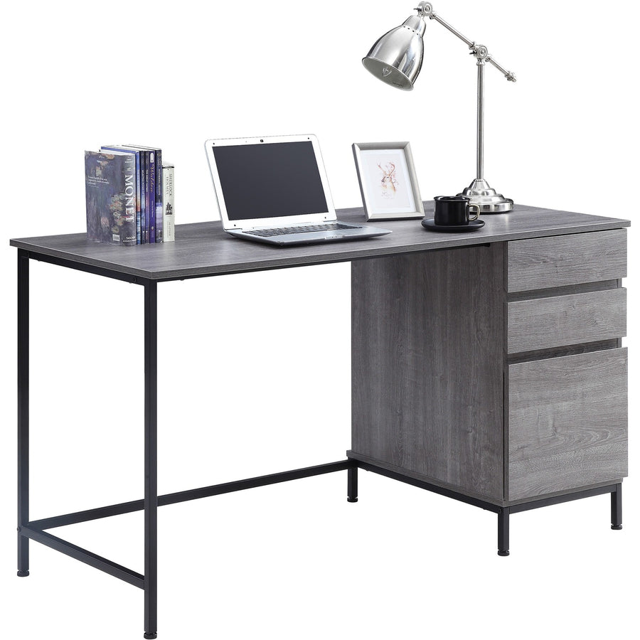 Lorell SOHO Desk with Side Drawers, Leveling Glide, LLR97616
