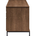 Lorell SOHO Desk with Side Drawers, Brown, LLR97615
